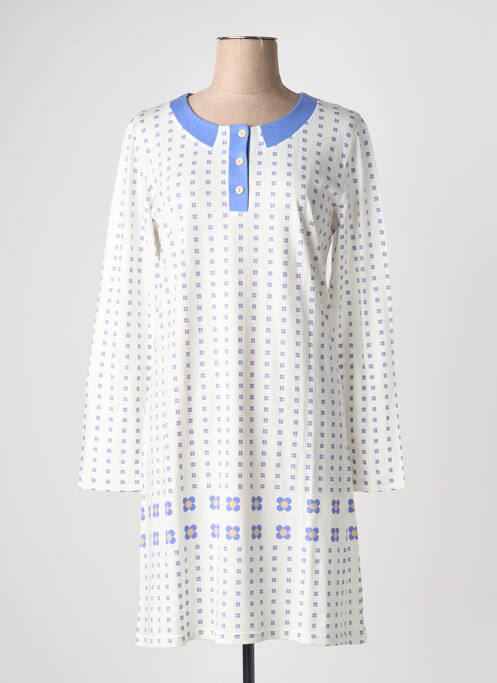 Chemise de nuit manches longues blanc CANAT femme