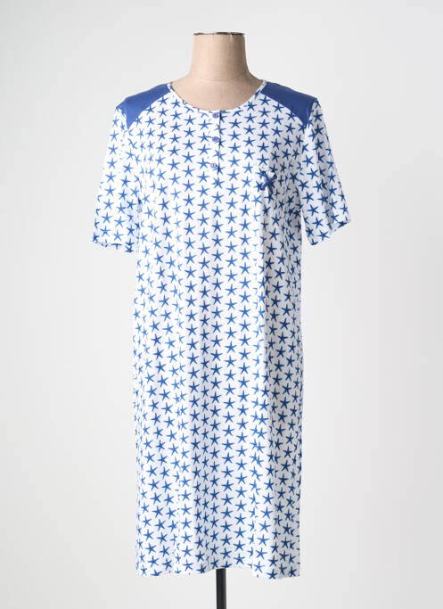 Chemise de nuit imprimé fantaisie bleu CANAT femme