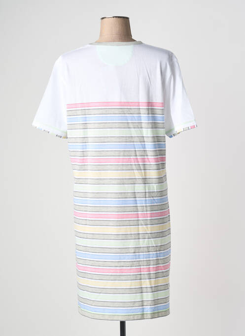 Chemise de nuit imprimé rayures blanc HAJO femme
