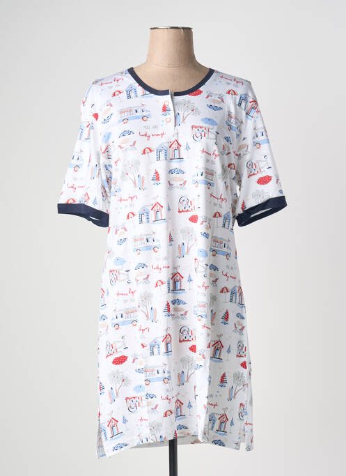 Chemise de nuit imprimé fantaisie blanc HAJO femme