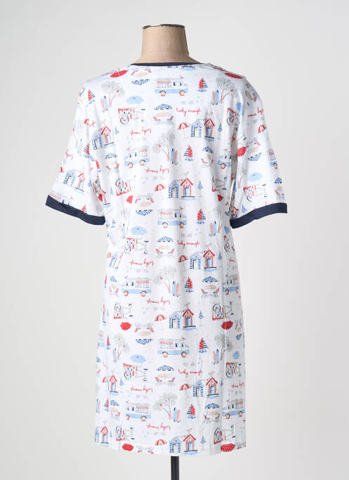 Chemise de nuit imprimé fantaisie blanc HAJO femme