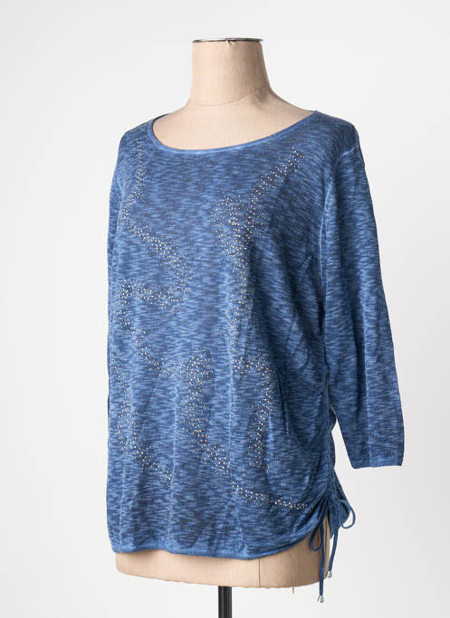 T-shirt coupe droite manches 3/4 bleu RABE femme