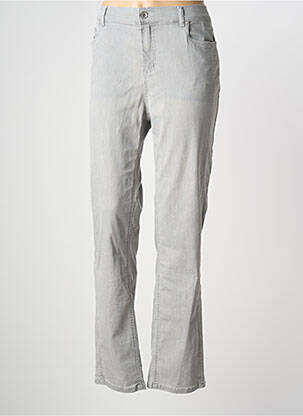 Pantalon droit stretch taille normale gris ANNA MONTANA femme