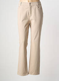 Pantalon droit stretch taille normale beige ANNA MONTANA femme