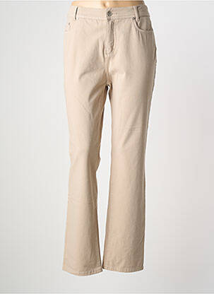 Pantalon droit stretch taille normale beige ANNA MONTANA femme