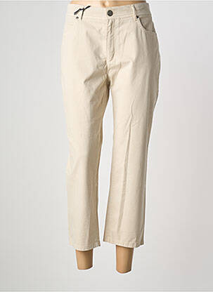 Pantalon 7/8 stretch taille normale beige ANNA MONTANA femme