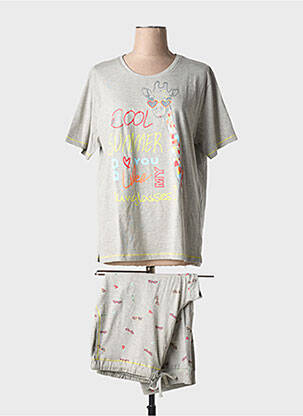 Pyjama manches courtes gris HAJO femme