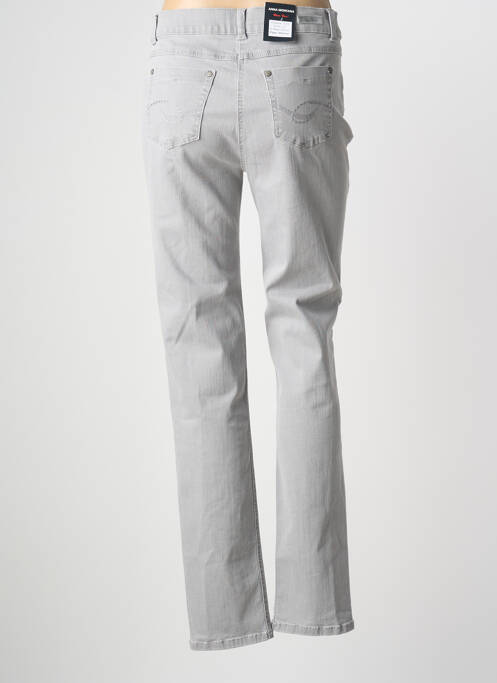 Jeans coupe droite stretch taille normale gris ANNA MONTANA femme