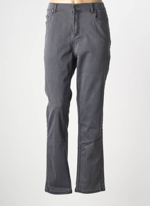 Pantalon droit stretch taille normale gris ANNA MONTANA femme