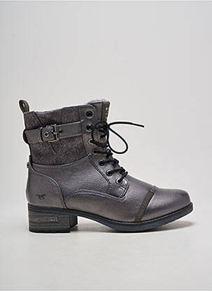 Bottines/boots fourrée talon plat jusqu'à 3cm argent MUSTANG femme