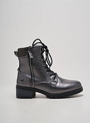 Bottines/boots fourrée talon plat jusqu'à 3cm argent MUSTANG femme