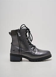 Bottines/boots matière lisse talon plat jusqu'à 3cm argent MUSTANG femme
