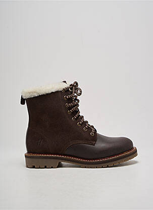 Bottines/boots matière lisse talon plat jusqu'à 3cm marron HOOPER SHOES femme