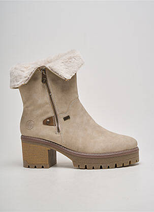 Bottines/boots fourrée talon de 4 à 6cm beige RIEKER femme