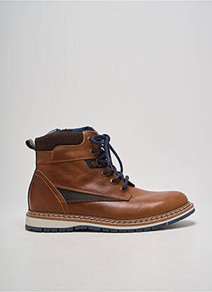Bottines/boots matière lisse bout rond marron ARID homme