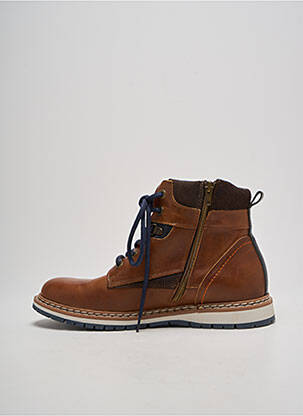 Bottines/boots matière lisse bout rond marron ARID homme