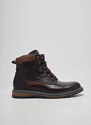 Bottines/boots matière lisse bout rond marron fonce ARID homme