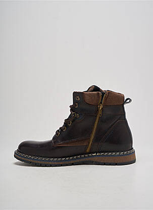 Bottines/boots matière lisse bout rond marron fonce ARID homme