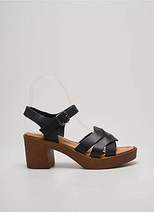 Sandales/nu pieds semi compensé talon de 4 à 6cm noir BIO NATURA femme
