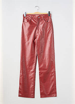 Pantalon droit taille haute taille haute orange EXIT femme