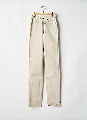 Pantalon slim tissage popeline taille normale beige JOST femme