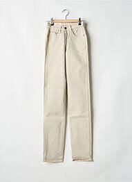 Pantalon slim tissage popeline taille normale beige JOST femme