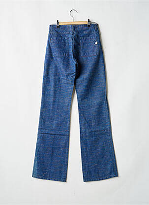 Pantalon droit fermeture zippée sous rabat boutonné taille normale bleu JOST femme