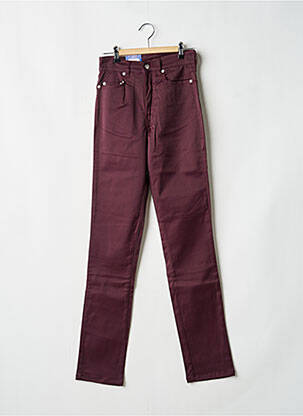 Pantalon slim tissage enduit taille normale violet REDMAN femme