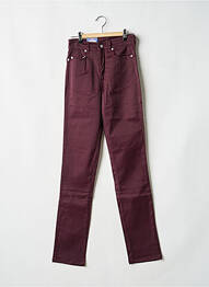 Pantalon slim tissage enduit taille normale violet REDMAN femme