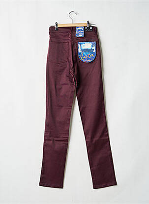 Pantalon slim tissage enduit taille normale violet REDMAN femme