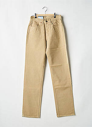 Jeans coupe droite fermeture zippée sous rabat boutonné taille normale beige JOST homme