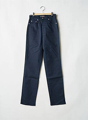 Pantalon slim tissage popeline taille normale bleu REDMAN femme