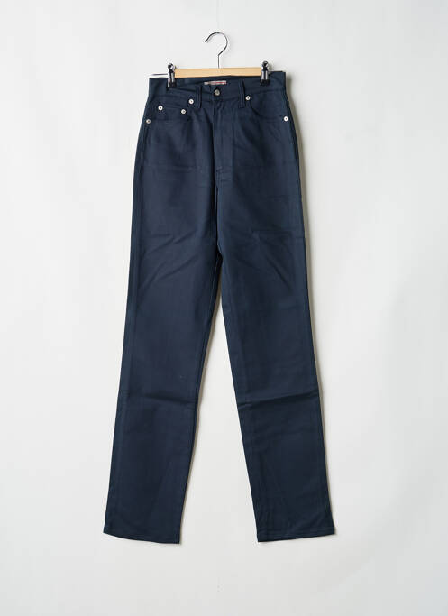 Pantalon slim tissage popeline taille normale bleu REDMAN femme