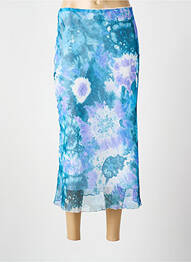 Jupe longue tissage crêpe bleu BEVERLY femme