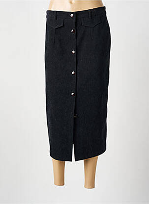 Jupe mi-longue coupe droite noir PIERRE CEDRIC femme