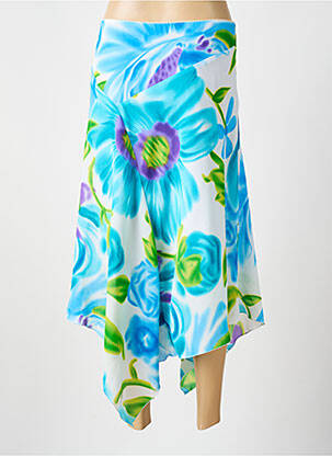Jupe mi-longue taille normale bleu GATTAL femme