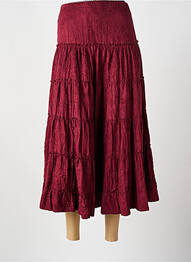 Jupe longue fermeture zippée au dos rouge BEVERLY femme
