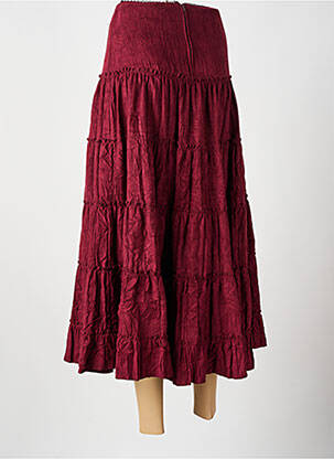 Jupe longue fermeture zippée au dos rouge BEVERLY femme