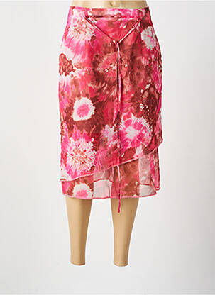 Jupe mi-longue coupe droite rose BEVERLY femme