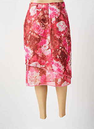 Jupe mi-longue coupe droite rose BEVERLY femme