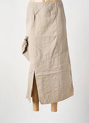 Jupe longue fermeture zippée au dos gris BEVERLY femme