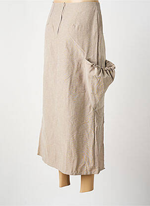 Jupe longue fermeture zippée au dos gris BEVERLY femme