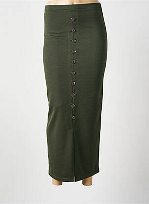Jupe longue tissage crêpe vert PIERRE CEDRIC femme