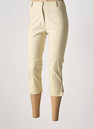 Pantacourt stretch taille haute beige PIERRE CEDRIC femme