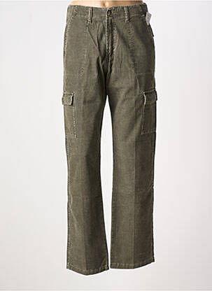 Pantalon large fermeture zippée sous rabat boutonné taille haute gris FAVELA femme