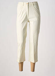 Pantacourt stretch taille haute jaune LUCCHINI femme