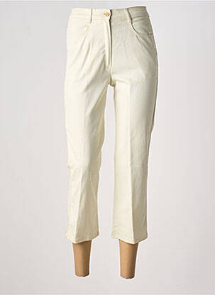 Pantacourt stretch taille haute jaune LUCCHINI femme