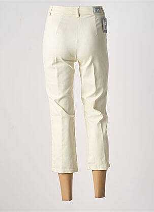 Pantacourt stretch taille haute jaune LUCCHINI femme