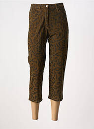 Pantacourt stretch taille haute marron LUCCHINI femme
