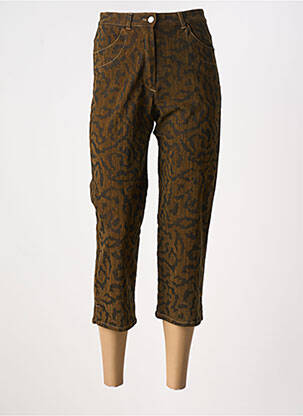 Pantacourt stretch taille haute marron LUCCHINI femme